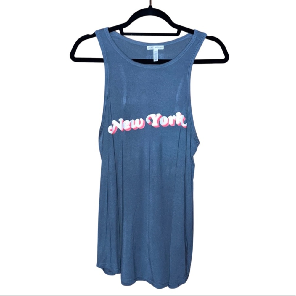 PINK By Victoria Secret Super Soft Graphic “New York” Tee - Bluish Grey - Size L